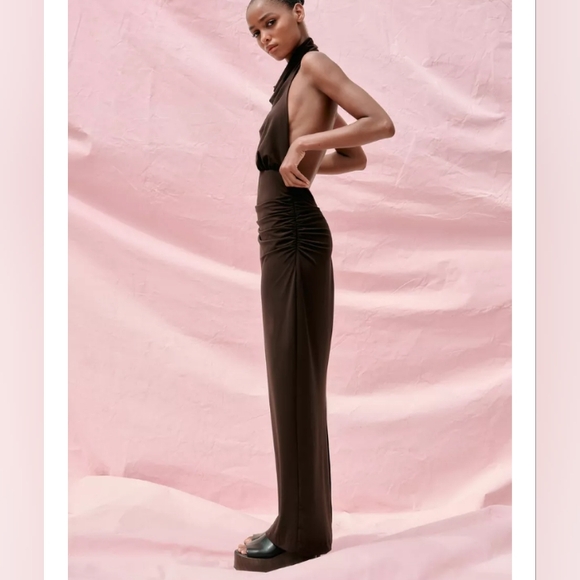 Zara Long Open Back Halter Dress - Picture 3 of 7